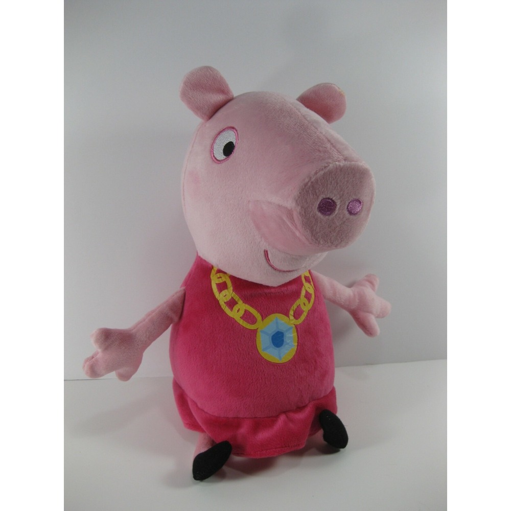 PEPPA PIG TALKING PRINCESS Plush 11" Stuffed Animal Toy - No Crown WORKS GREAT
